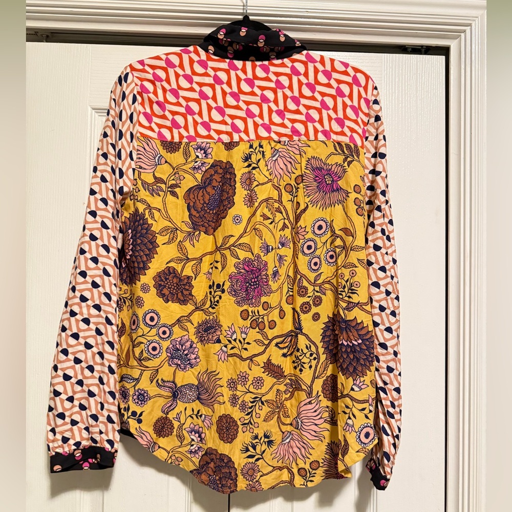 Maeve Multicolor Patterned Button Down Shirt NWT - image 4